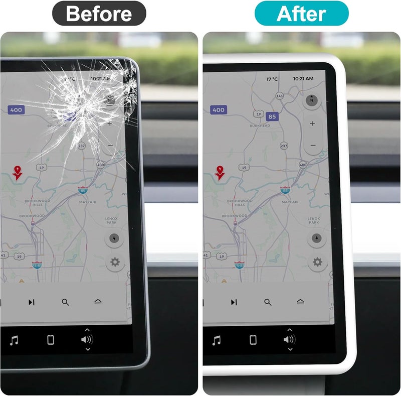 frani Screen Frame Protector White Designed for Tesla Model 3 (2025-2017), Tesla Model Y (2025-2020),Interior Decor Accessories for Tesla Model Accessories - Image 2